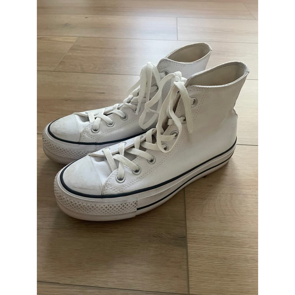 Converse High Top Platform White Women 7.5 #0272 - Picture 2 of 10